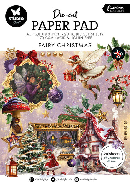SL Die-Cut Paper Pad Fairy Christmas Essentials 20 Sheets