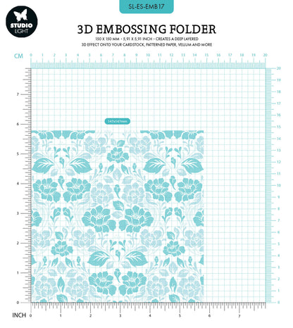 SL Plaque de gaufrage motif floral Essentials 150x150x4mm 1 PC n°17