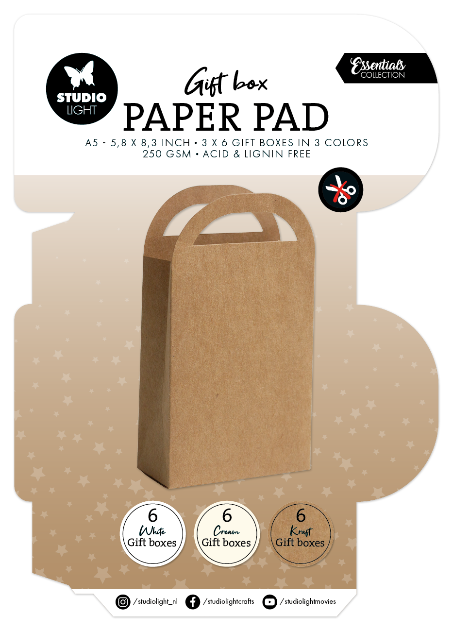 SL Giftbox Bloc de Papier Sac Cadeau Essentiels 18 Feuilles