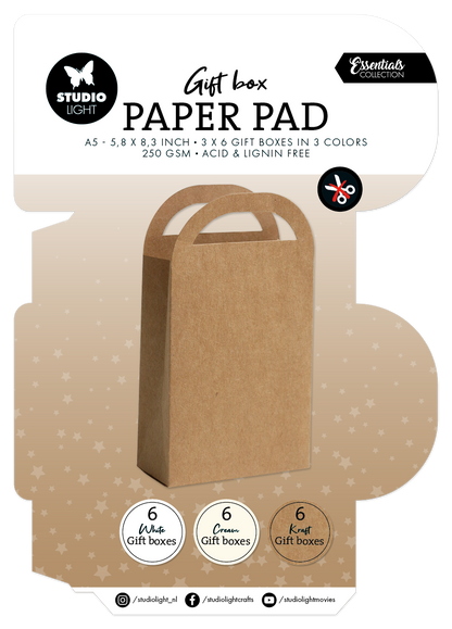 SL Giftbox Bloc de Papier Sac Cadeau Essentiels 18 Feuilles