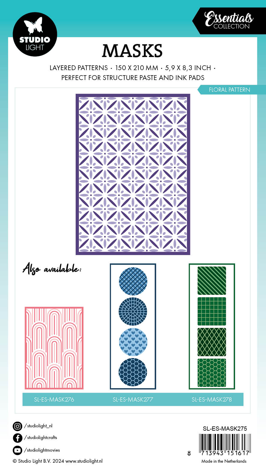 Masque SL Motif Floral Essentiels 1 PC