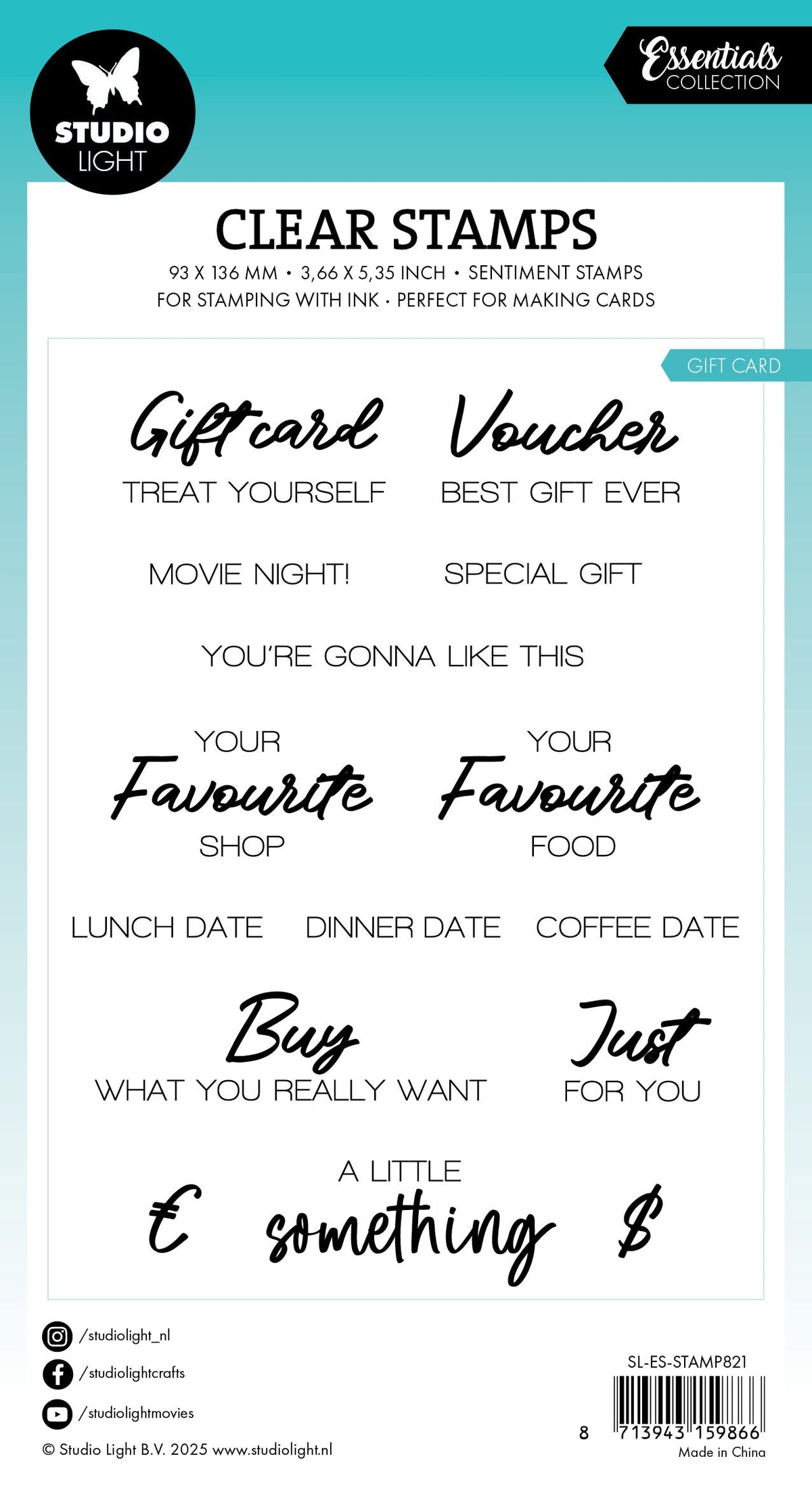 SL Clear Stamp Gift Card Essentials 23 Pieces
