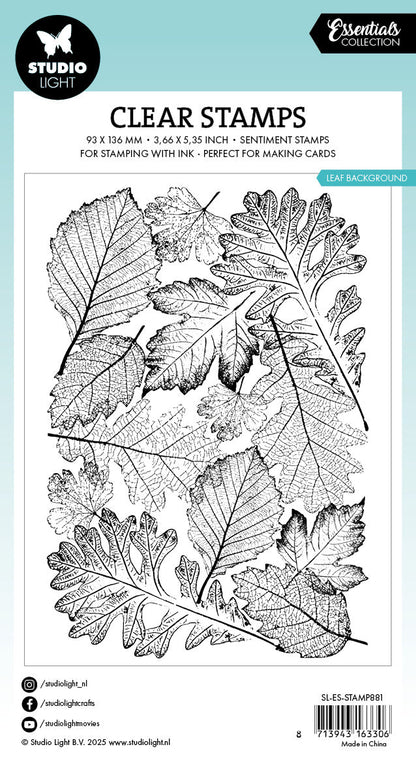 SL Clear Stamp Leaf Background Essentials 1 Piece