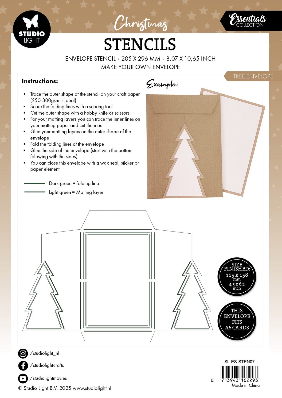SL Pochoir Arbre Enveloppe Essentiels 1 Pièce
