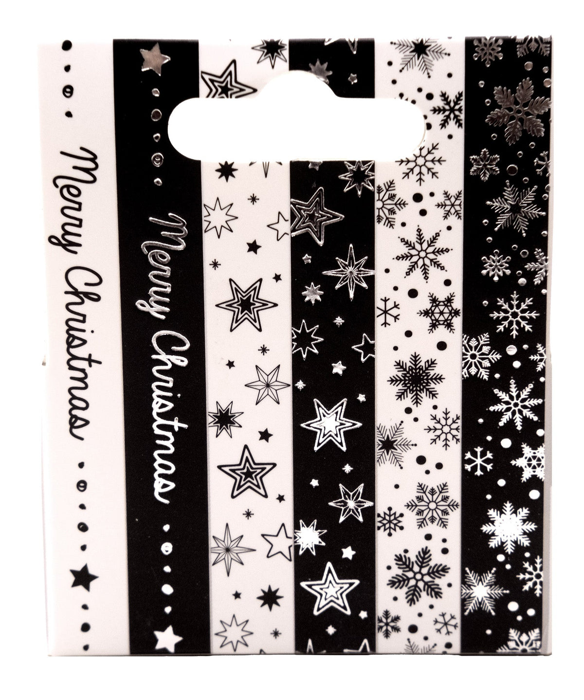 SL Ruban Washi Noir/Blanc - Essentiels Argentés 6 pièces