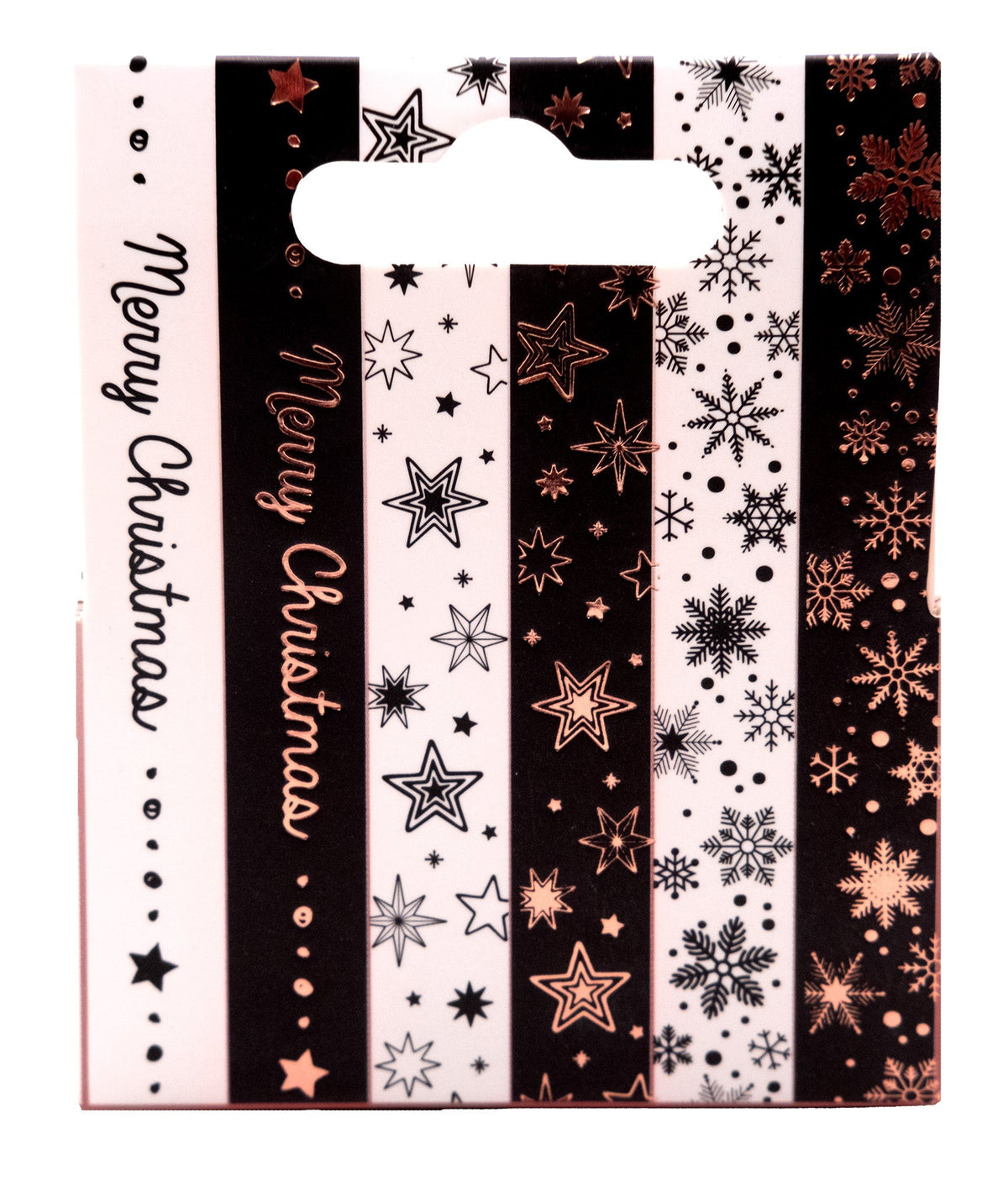 SL Ruban Washi Noir/Blanc - Or Rose Essentiels 6 pièces
