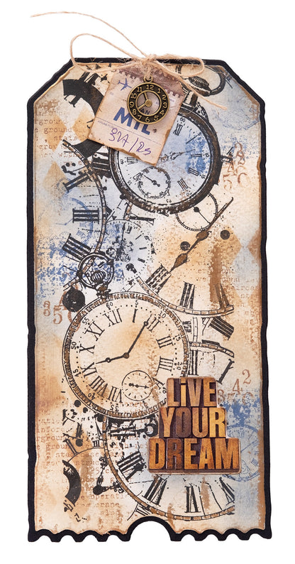 SL Clear Stamp Clock Background Grunge Collection 1 PC