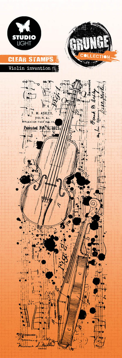 SL Tampons transparents Violon Invention Collection Grunge 68x202x3mm 1 pc n°512