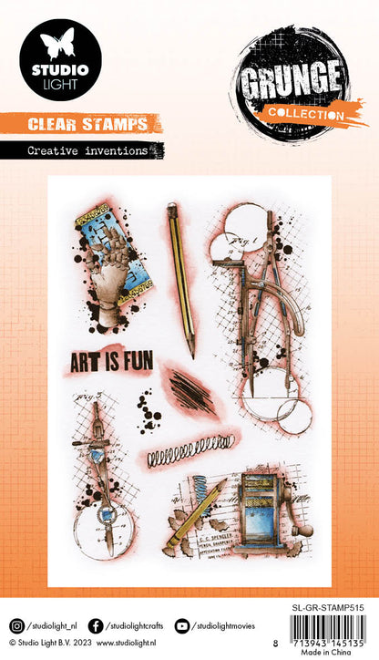 SL Clear Stamps Creative Inventions Collection Grunge 89x132x3mm 9 pièces n°515