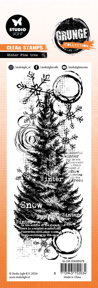 GR Tampon transparent Arbre de Noël d'hiver Collection Grunge 1 pc