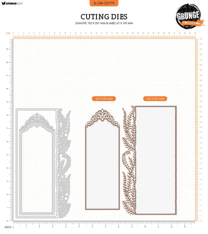 Matrices de coupe SL Collection Grunge Slimline & Étiquettes 4 pièces