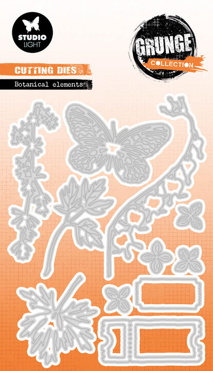 Matrices de coupe SL Collection Grunge Éléments Botaniques 13 pièces