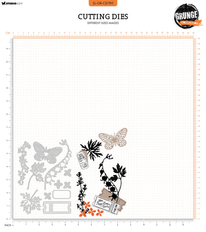 Matrices de coupe SL Collection Grunge Éléments Botaniques 13 pièces