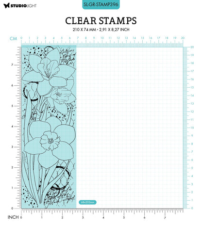 SL Tampon Transparent Fleur Jonquille Collection Grunge 68x202x3mm 1 pc n°396