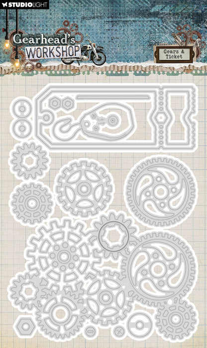 Matrices de découpe SL Engrenages et Ticket L'atelier de Gearhead 9 PC