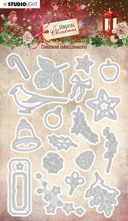Matrice de découpe SL Embellissements de Noël Noël magique 95x138x1mm 19 pièces réf.692