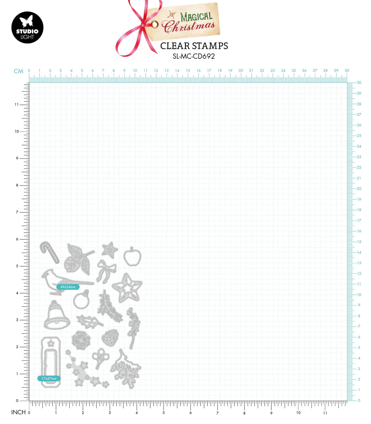 Matrice de découpe SL Embellissements de Noël Noël magique 95x138x1mm 19 pièces réf.692