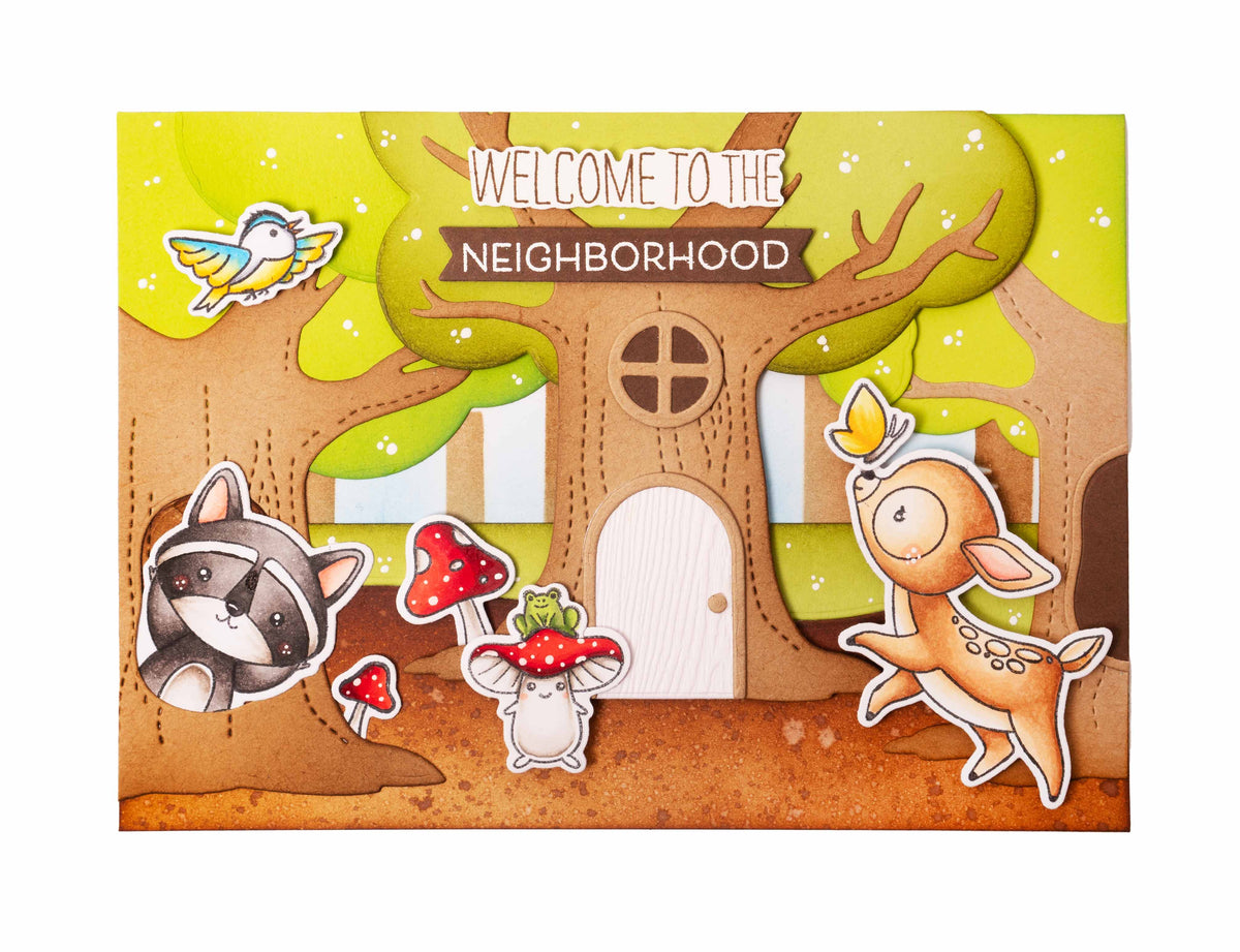 SL Tampon et matrice de découpe Les amis de la forêt Douces histoires 152x220x3mm 17 pièces n°75