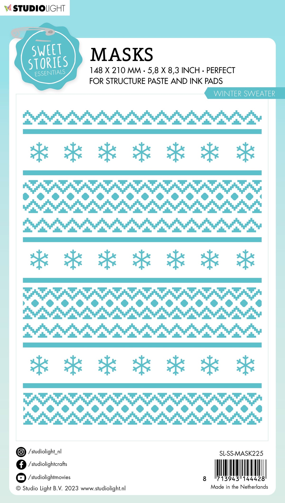 SL Masque Pull d'hiver Histoires douces 150x210x1mm 1 PC n°225
