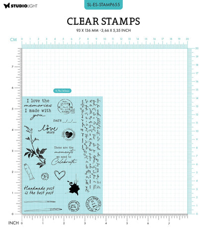 SL Tampons transparents Éléments Journaux Vintage 17 pièces