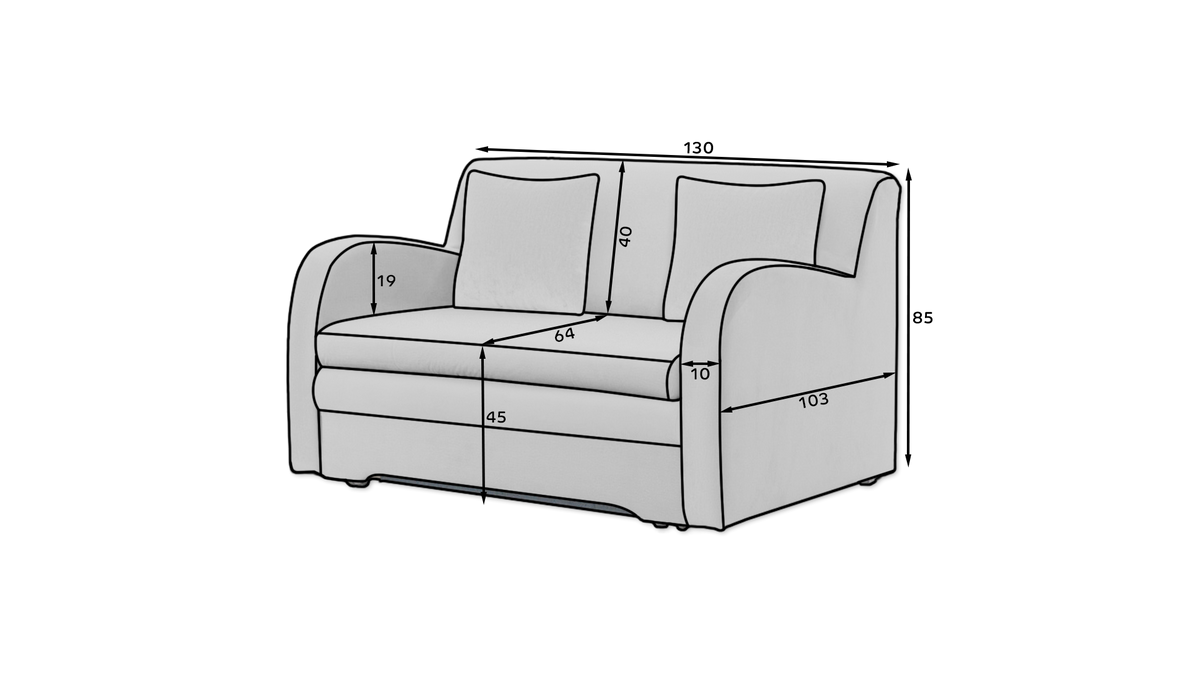 Ario Condo Style 2 Seater Storage Sleeper Sofa - Beige/Brown