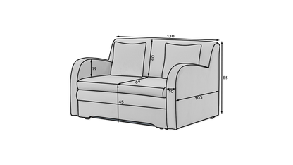 Ario Condo Style 2 Seater Storage Sleeper Sofa - Beige/Brown
