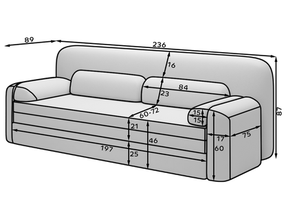 Elioss 3 Seater Storage Sleeper Sofa - Beige