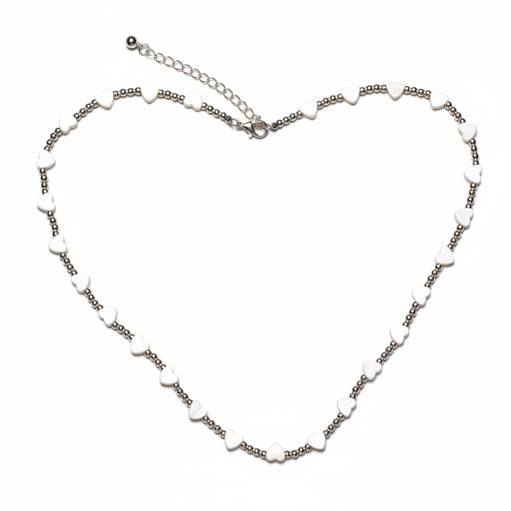 Collier Cœur Court Plaqué Argent