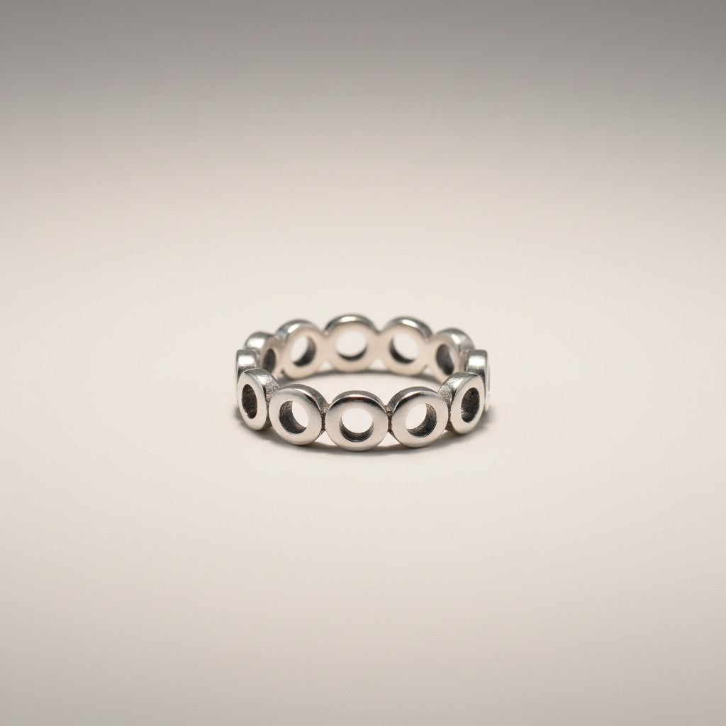 Open Discs Ring In Silver Plate
