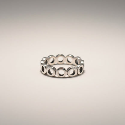 Open Discs Ring In Silver Plate