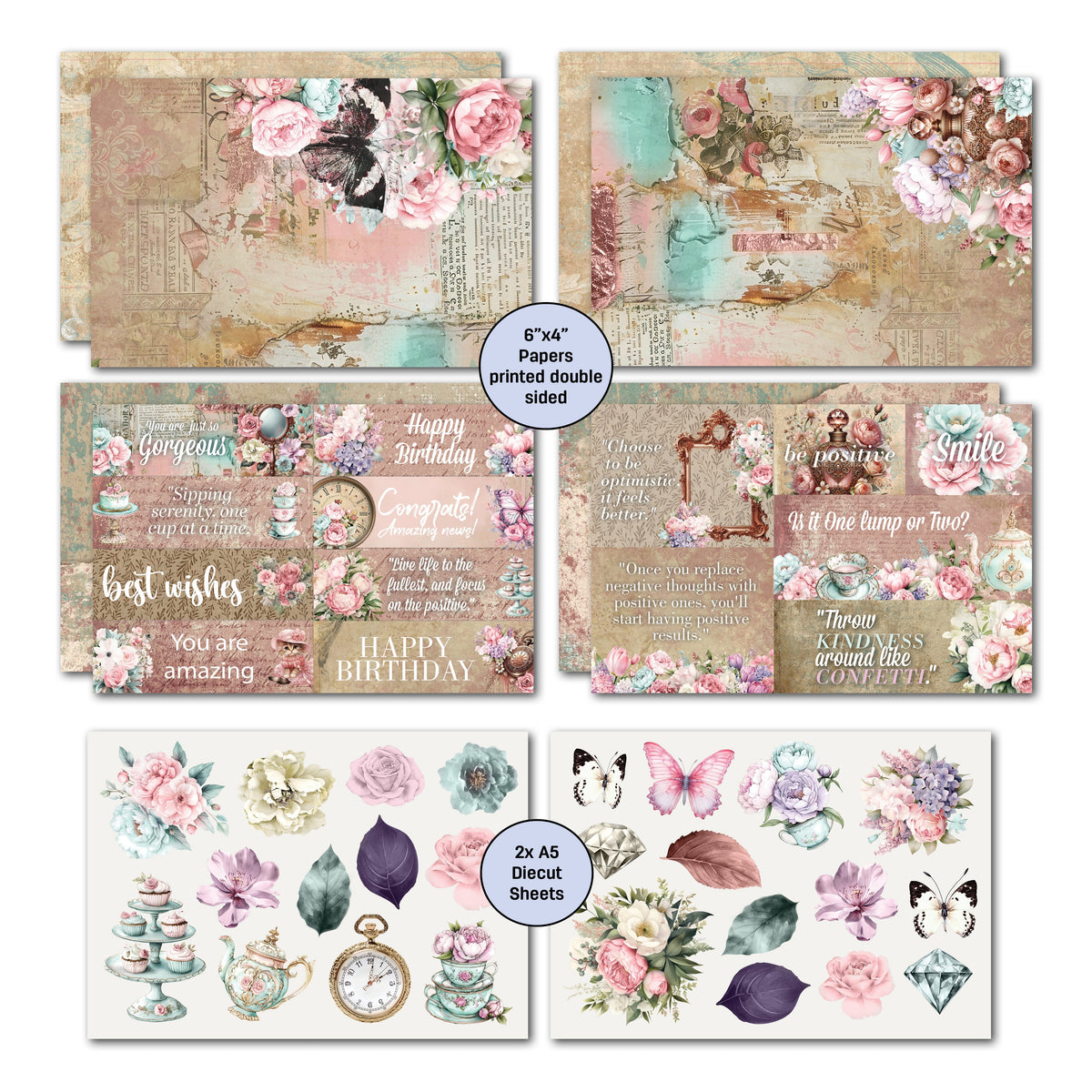 Lot de cartes 6x4 Positivi-Tea de 3Quarter Designs