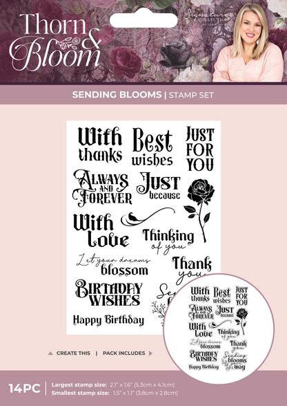 Sara Signature Tampons en acrylique transparents Thorn & Bloom - Sending Blooms
