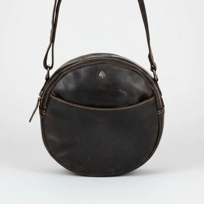 Greenwood Leather Round Crossbody Bag