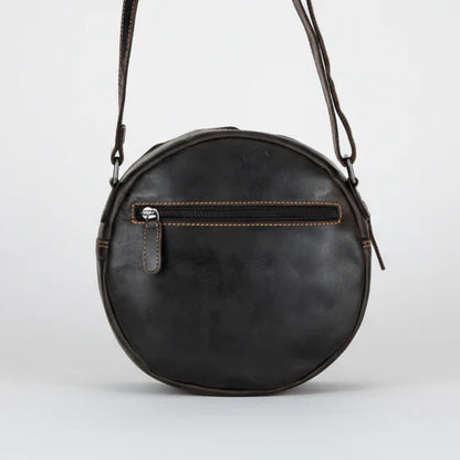 Greenwood Leather Round Crossbody Bag