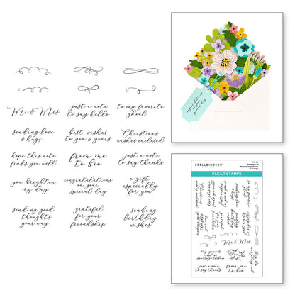 Set de tampons transparents "Envelope of Wonder Sentiments" de la collection "Envelope of Wonder"