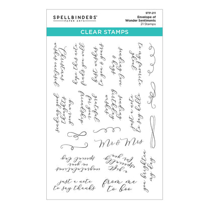 Set de tampons transparents "Envelope of Wonder Sentiments" de la collection "Envelope of Wonder"