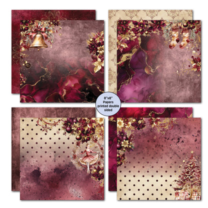 Lot de papiers 8x8 « Sugarplum Wreath » 3Quarter Designs