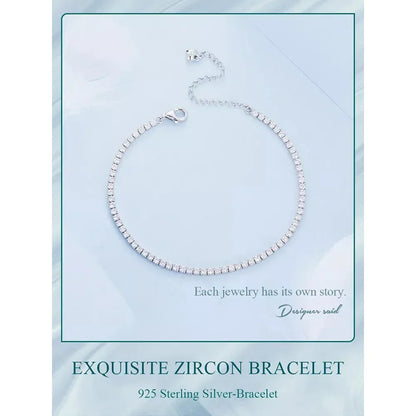 925 Sterling Silver CZ Tennis Bracelet