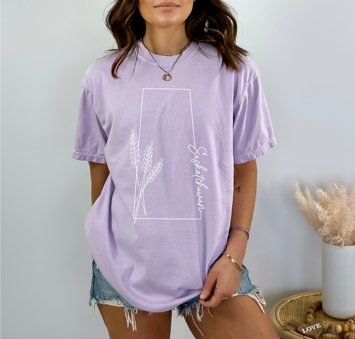 T-shirt unisexe Saskatchewan (dessin au trait)