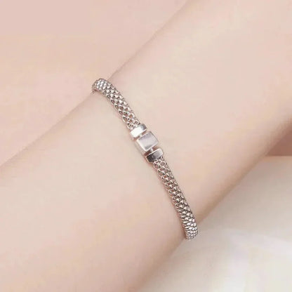 Sterling Silver Braided Square Buckle Bracelet