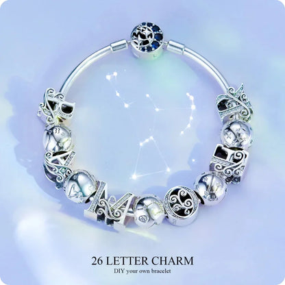 Perles Breloques Vintage en Argent Sterling 925 Signes Astrologiques Douze Constellations pour Bracelet Collier DIY