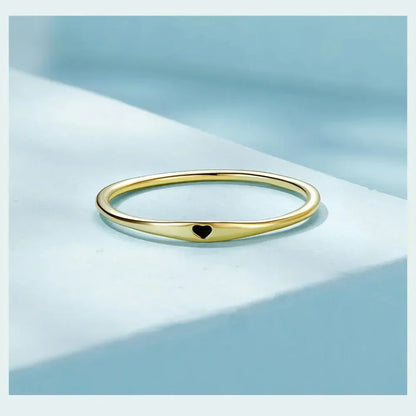 925 Sterling Silver Heart Wedding Band - Symbol Of Love, Stackable Promise Ring In 2 Colors (Size 5-10)