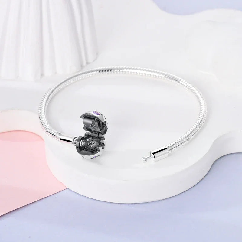 Sterling Silver Snake Chain Bracelet with Floral Clasp