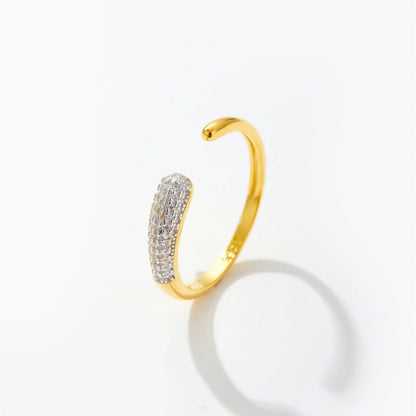 925 Sterling Silver Adjustable Zircon Ring
