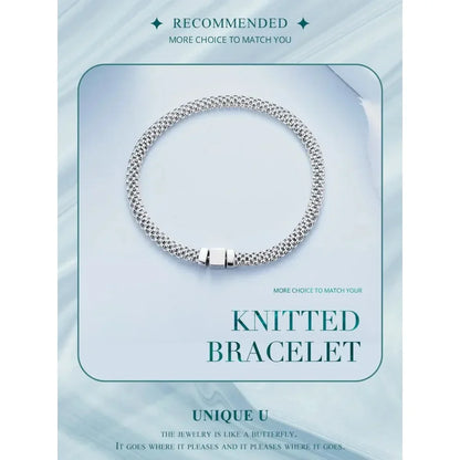 Sterling Silver Braided Square Buckle Bracelet