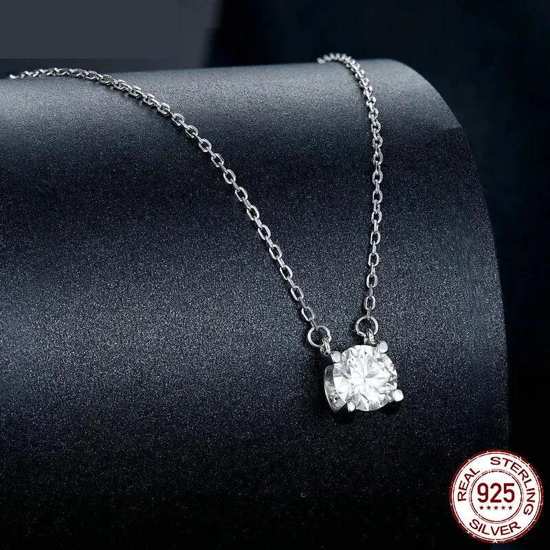 Radiant 1ct Moissanite Sterling Silver Pendant Necklace