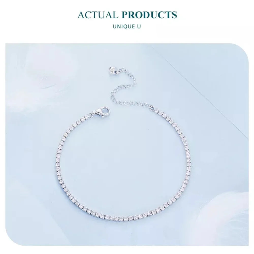 925 Sterling Silver CZ Tennis Bracelet