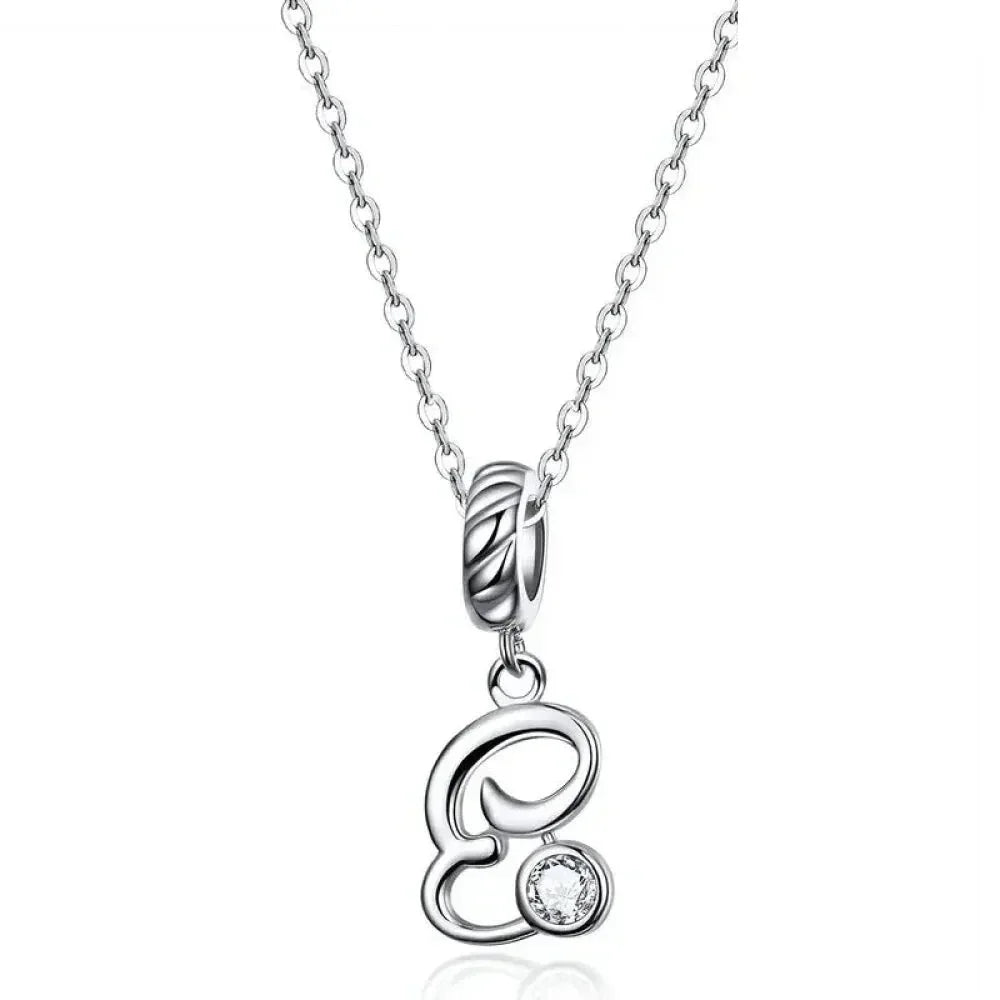Classic 925 Sterling Silver Initial Necklace