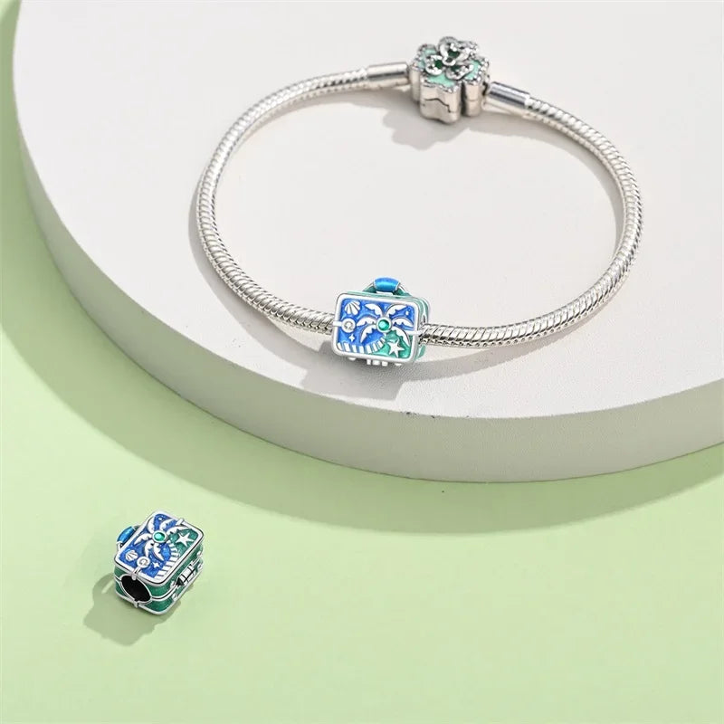 Beach Paradise Sterling Silver Suitcase Charm