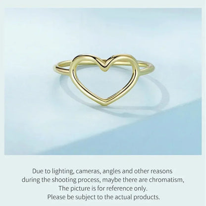 925 Sterling Silver Minimal Heart Band Ring